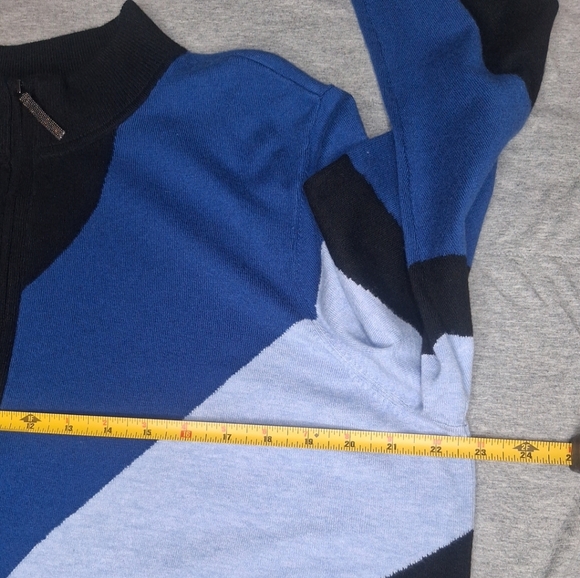 NWT Chico’s Zenergy Luxe Cashmere Blend Royal Blue Colorblock Pullover Sweater - Picture 15 of 16